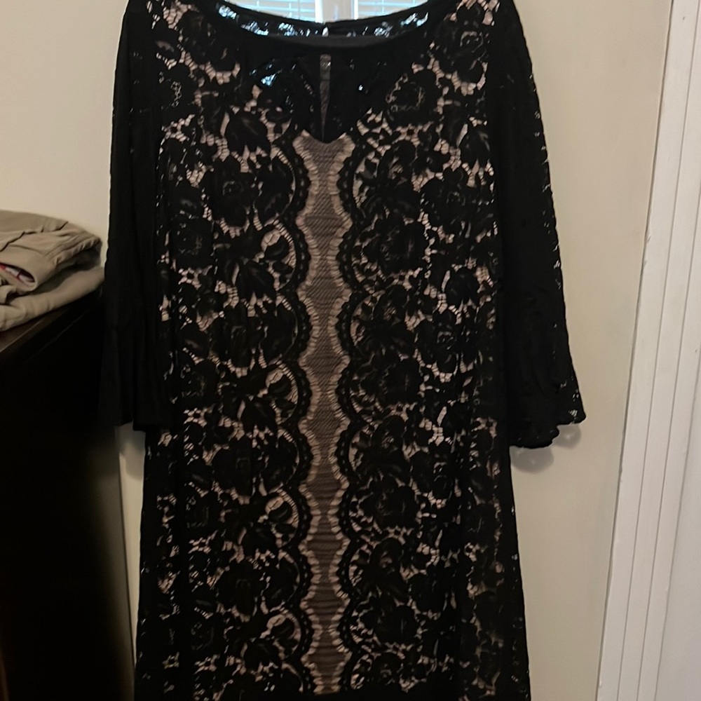 Lane Bryant lace overlay black dress size 14